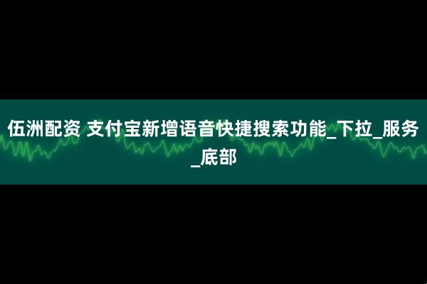 伍洲配资 支付宝新增语音快捷搜索功能_下拉_服务_底部