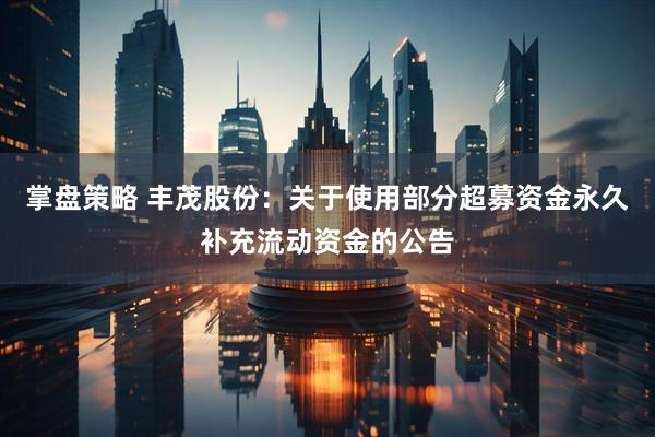 掌盘策略 丰茂股份：关于使用部分超募资金永久补充流动资金的公告